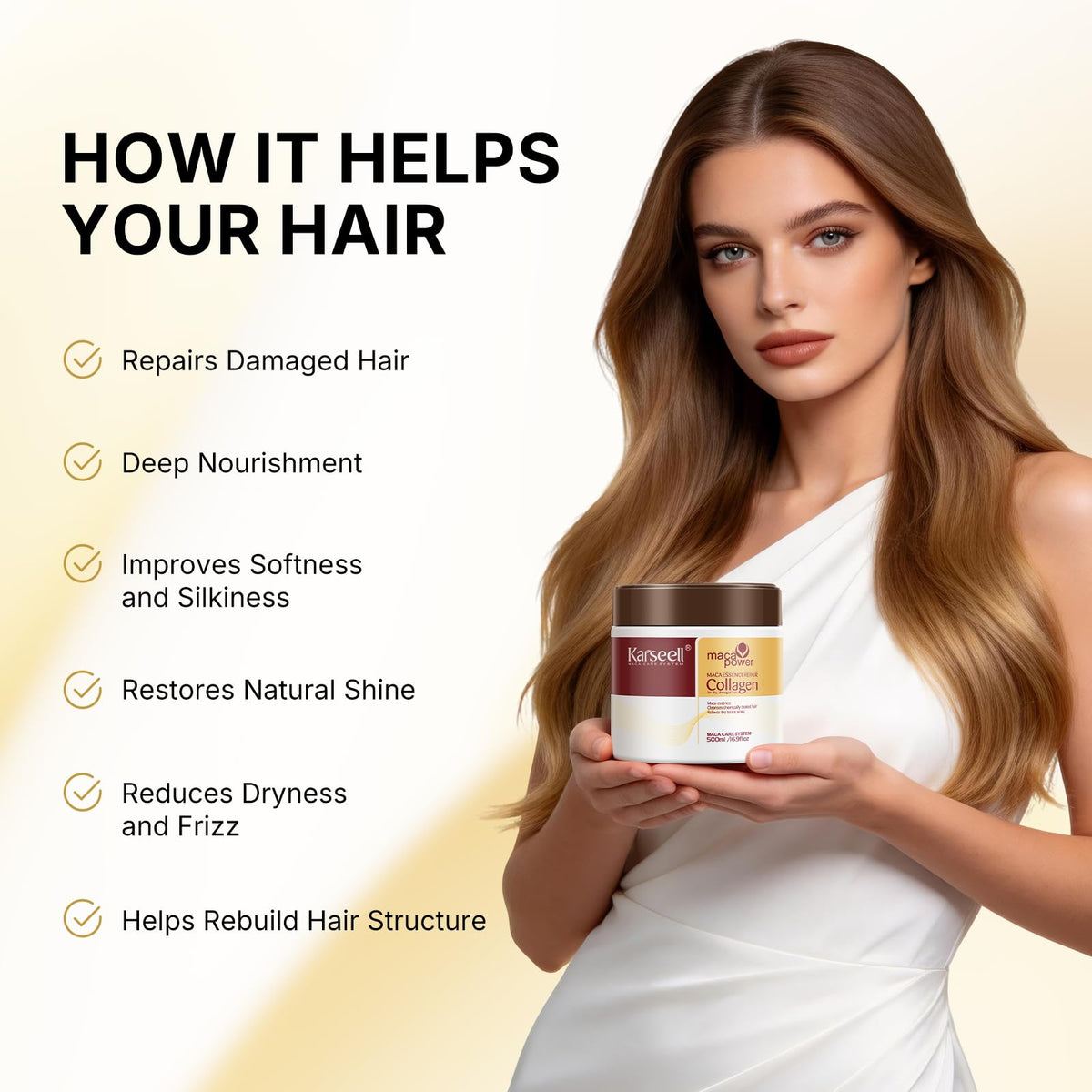 Karseell ingredients close-up with argan and coconut oils for nourishing benefit