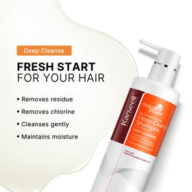 Karseell lather on hair in use demonstrating deep cleansing action