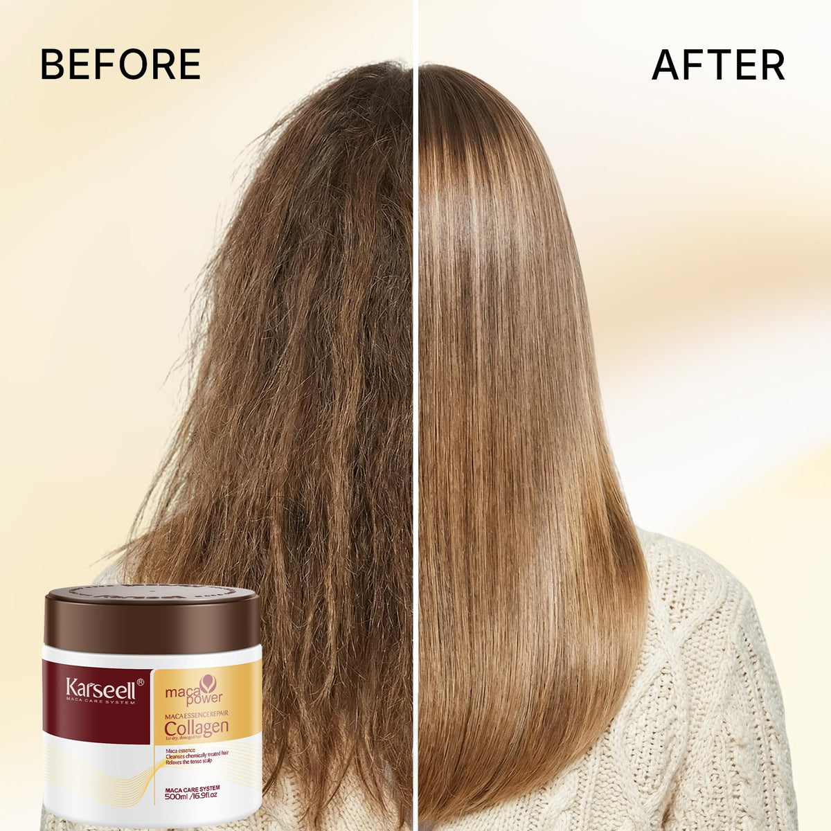 Karseell jar on salon backbar signaling professional-grade conditioning benefit
