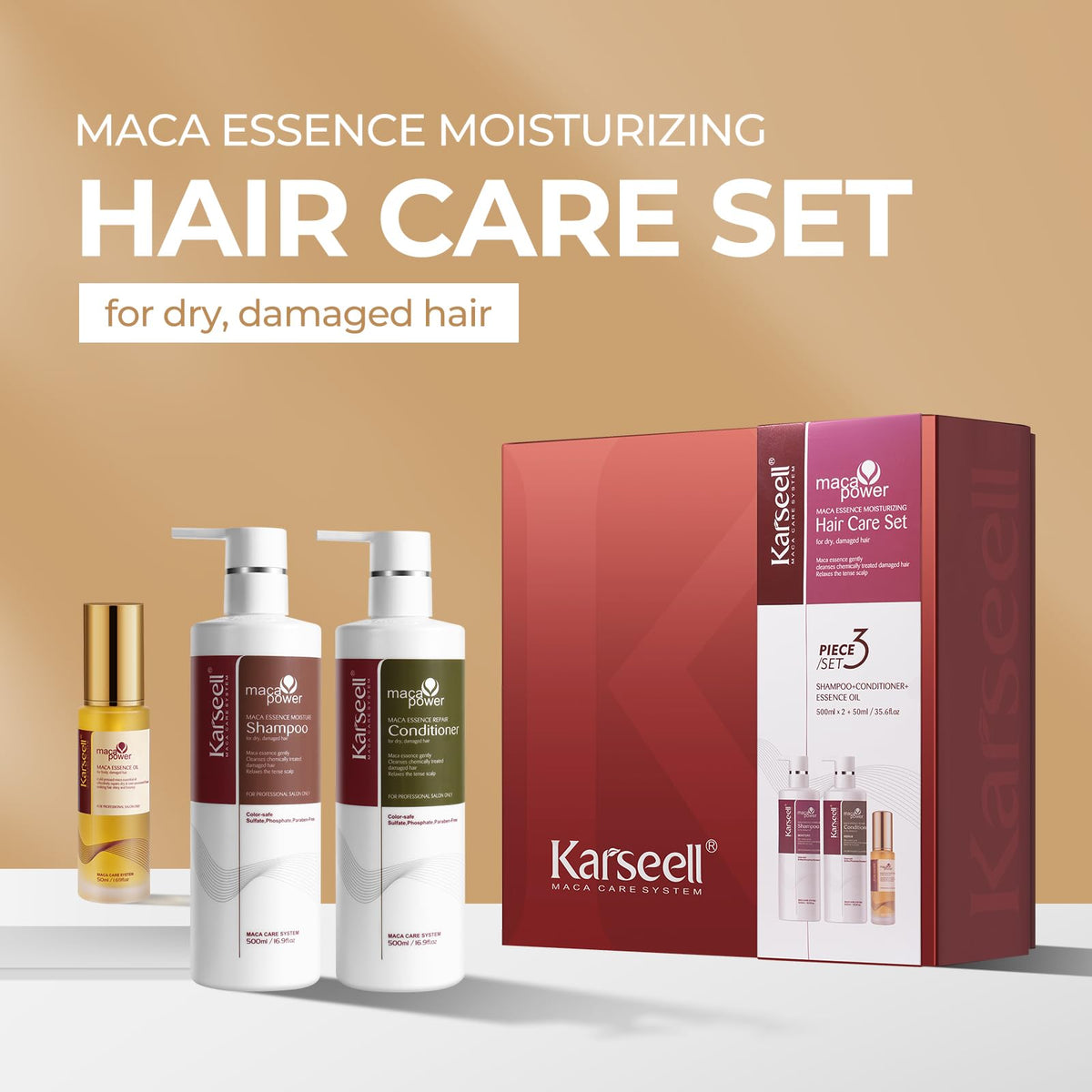 Karseell shampoo pump closeup highlighting gentle cleansing
