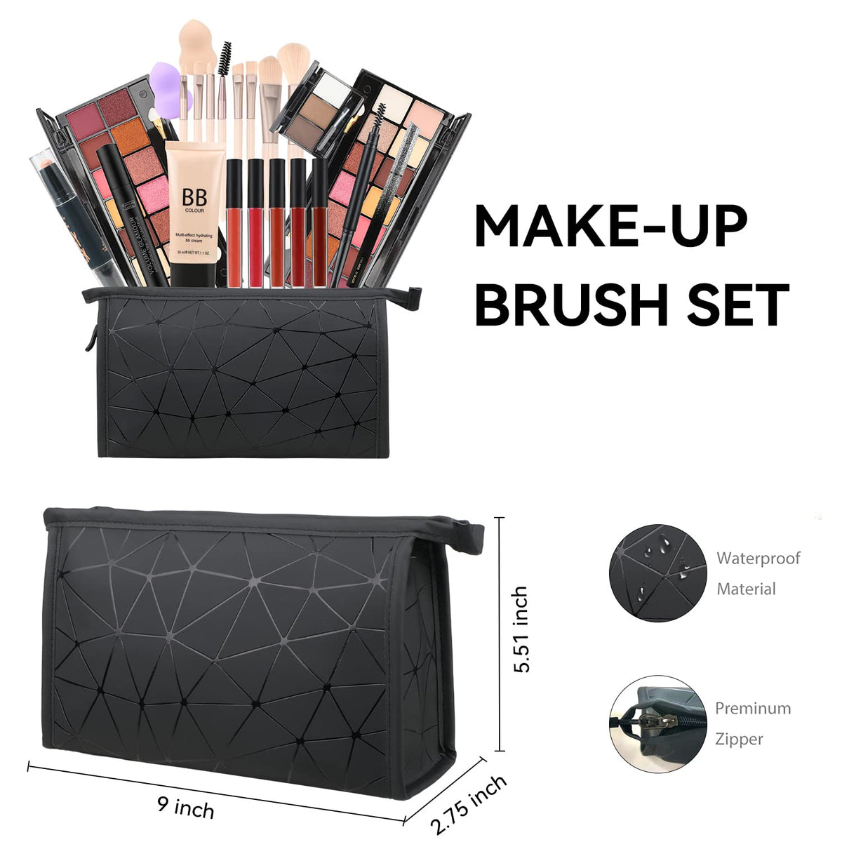 KARUIZI cosmetic bag in use with products inside for travel-ready organization