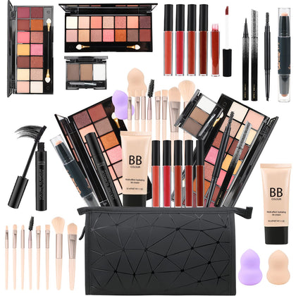 KARUIZI front packaging showing full makeup set and organized bag benefit: easy gifting