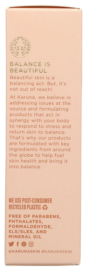 Karuna before and after dewy skin comparison showing improved plumpness and glow
