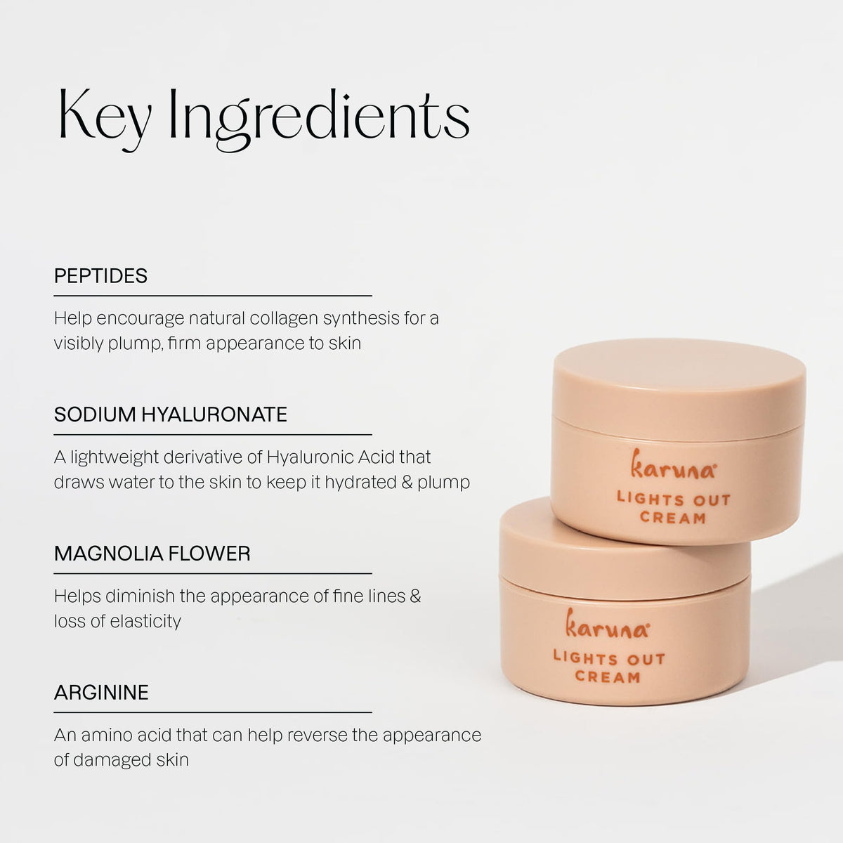 Karuna magnolia and shea ingredients shot highlighting soothing benefit