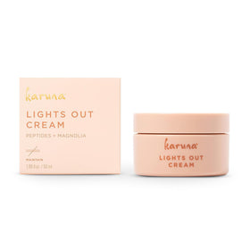 Karuna jar front view showing label and non-greasy finish benefit