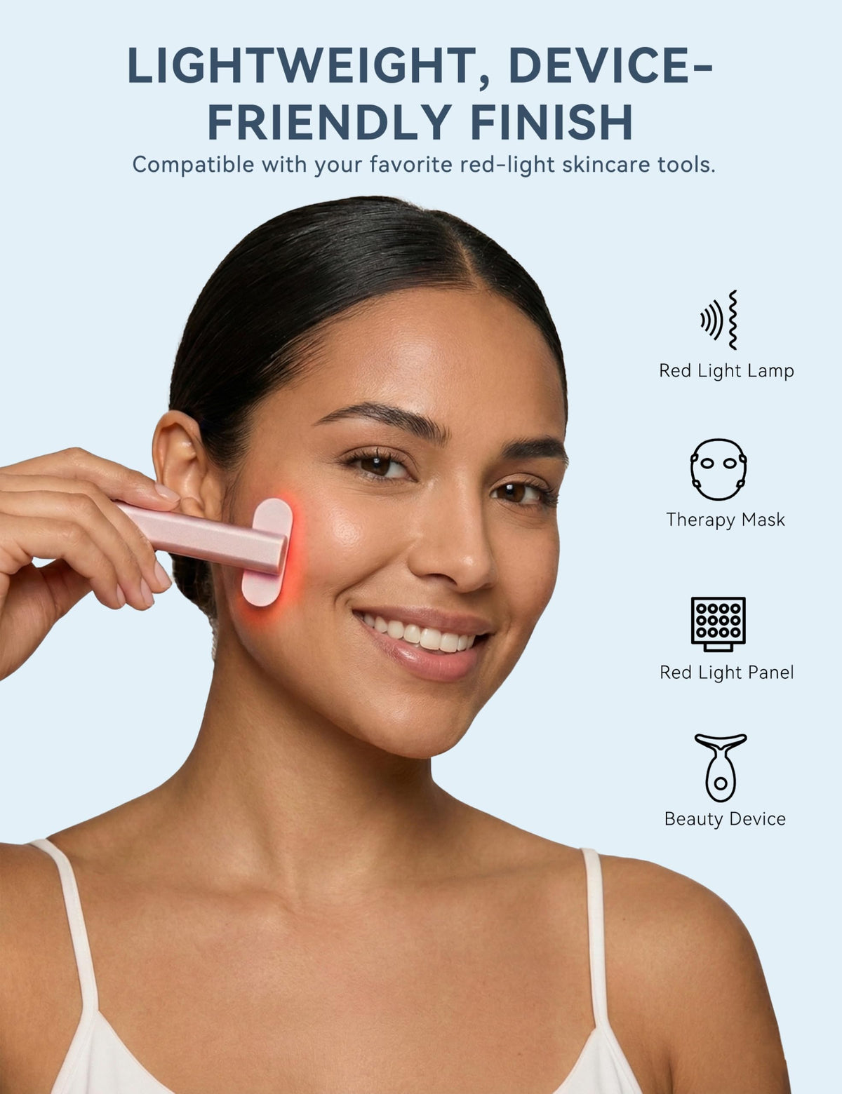 KARUNO serum used under an LED mask demonstrating improved device contact