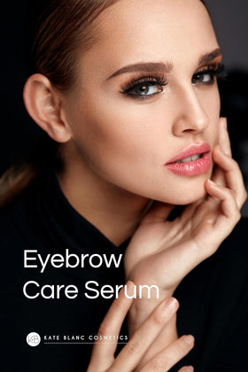 Kate Blanc Cosmetics oil applied to eyebrow showing conditioning effect