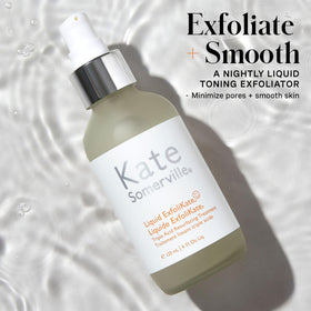 Kate Somerville ingredient label close-up showing triple-acid blend and fruit enzymes
