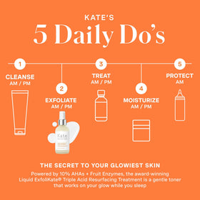 Kate Somerville bottle held in hand to show 4 fl oz scale and travel practicality