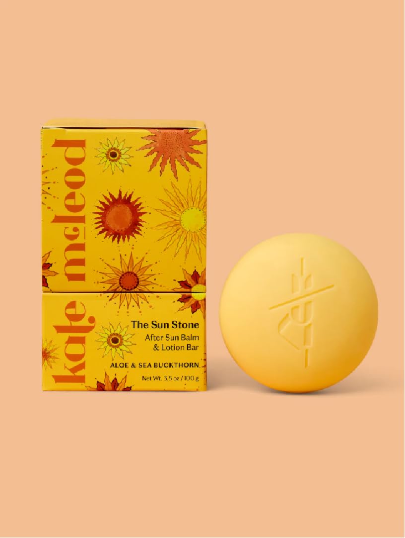 Kate McLeod The Sun Stone front view showing compact balm and cooling finish