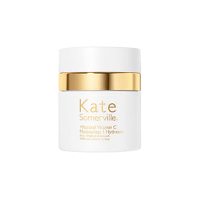 Kate Somerville product staged in clinic-inspired bathroom for luxury feel