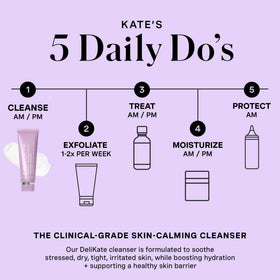 Kate Somerville bottle next to hand showing true 4 fl oz size