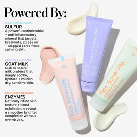 Kate Somerville EradiKate label detail highlighting sulfur clarifying benefit