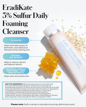 Kate Somerville foaming cleanser texture close-up demonstrating gentle lather