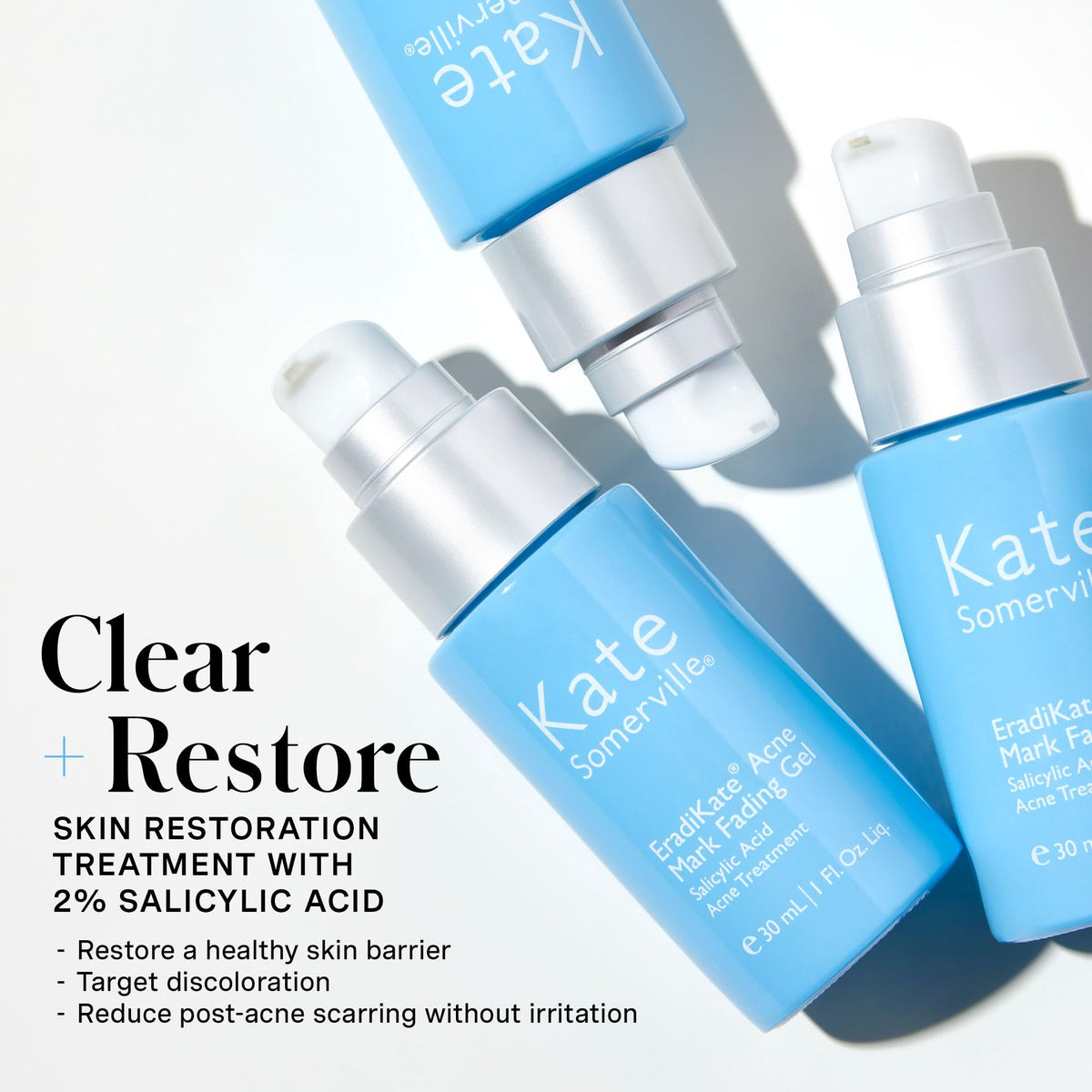 Kate Somerville gel texture close-up showing lightweight absorbent formula