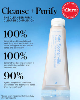 Kate Somerville pump dispensed into hand showing easy application and control