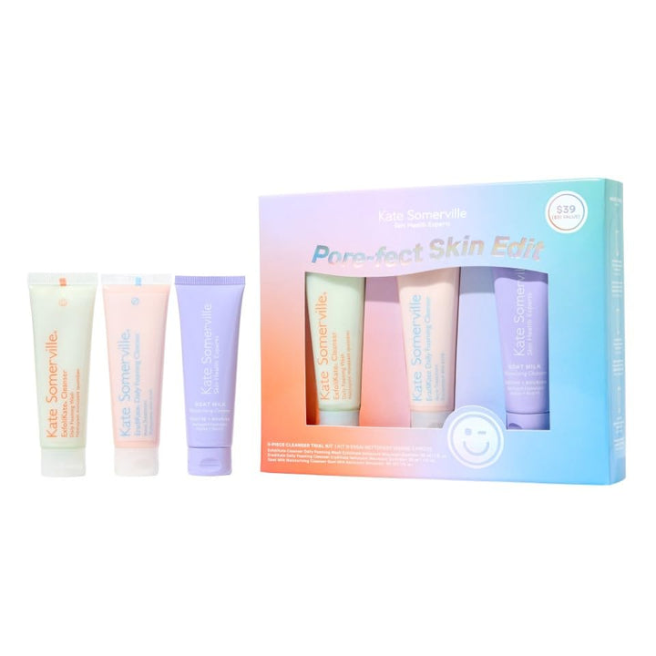 Kate Somerville front packaging showing travel kit benefits and gift-ready design