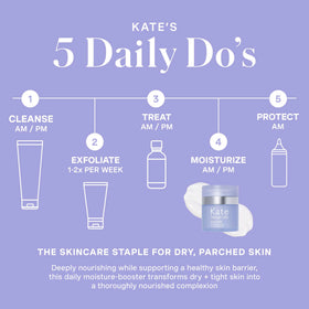 Kate Somerville cream on hand demonstrating spreadability and fast absorption benefit