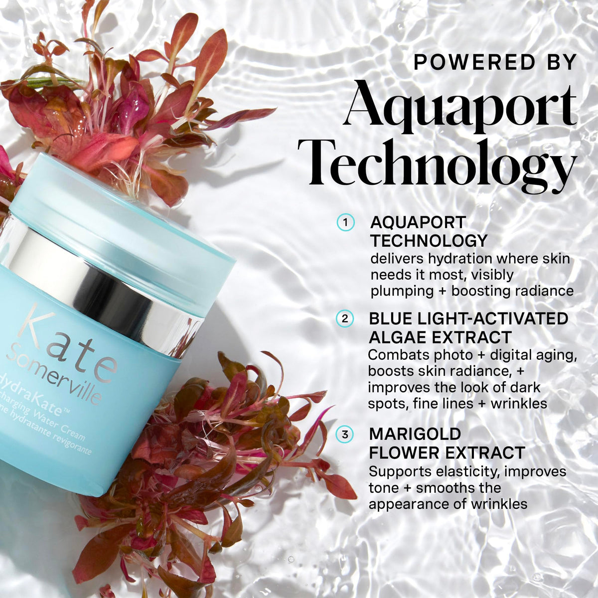 Kate Somerville creamy gel texture close-up for instant moisture