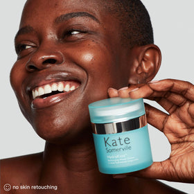 Kate Somerville jar on bathroom counter as part of daily routine