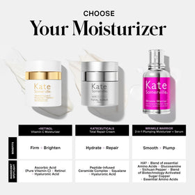 Kate Somerville label close-up highlighting retinol and vitamin C ingredients