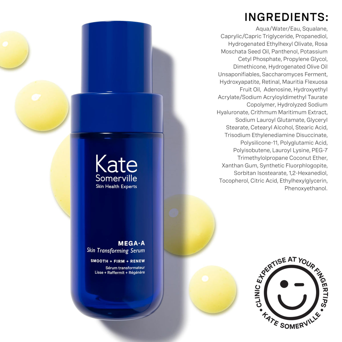 Kate Somerville conceptual before and after illustration showing improved texture and lines benefit