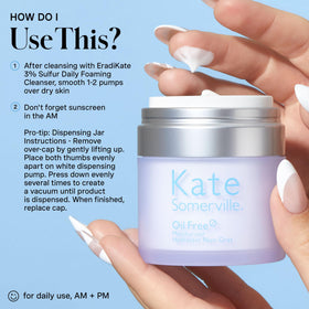 Kate Somerville product with red marine algae ingredient visual to highlight firming benefit