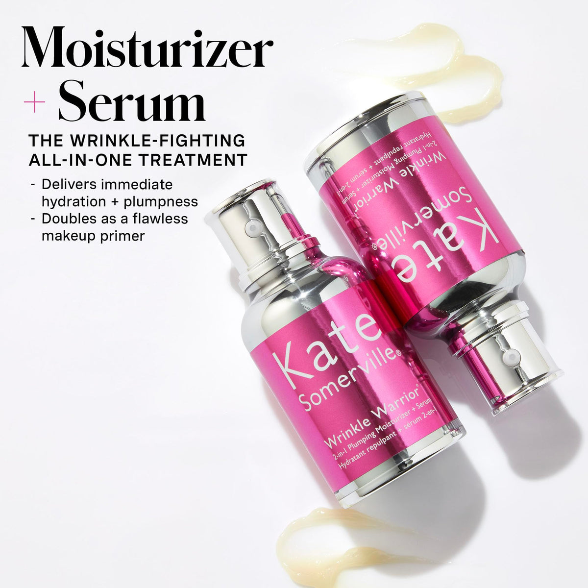 Kate Somerville application on hand closeup demonstrating fast-absorbing benefit