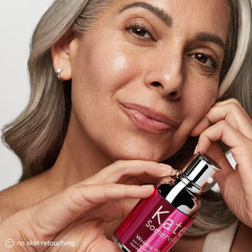 Kate Somerville jar on bathroom vanity lifestyle shot conveying daily routine ease
