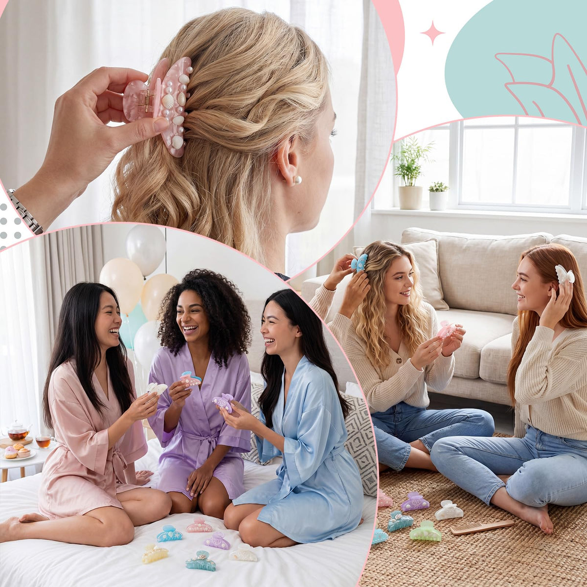 Kathfly hair clips worn in beach-style hair showing summer look