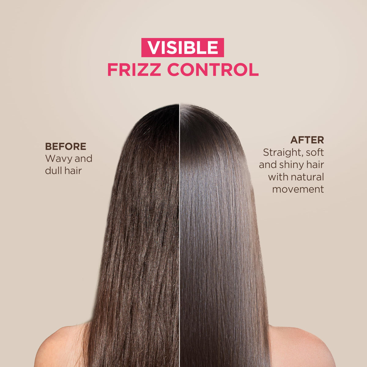 KATIVA lifestyle model with straight hair outdoors showing frizz control benefit