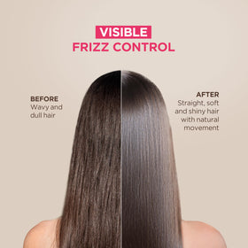 KATIVA lifestyle model with straight hair outdoors showing frizz control benefit