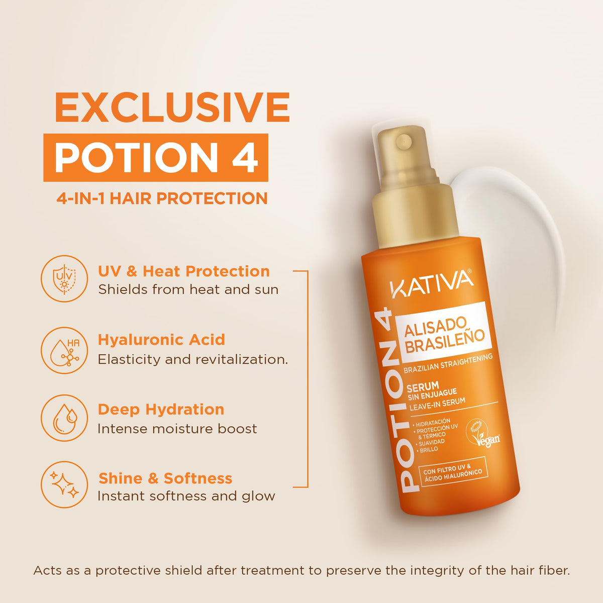 KATIVA clarifying shampoo pour demonstrating deep-clean benefit