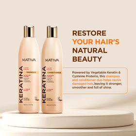 KATIVA before and after hair texture showing improved smoothness