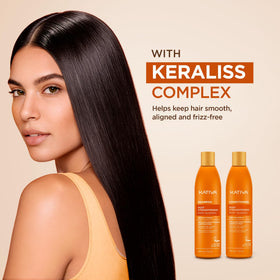 Kativa shampoo lather demonstrating gentle cleanse and treatment preservation