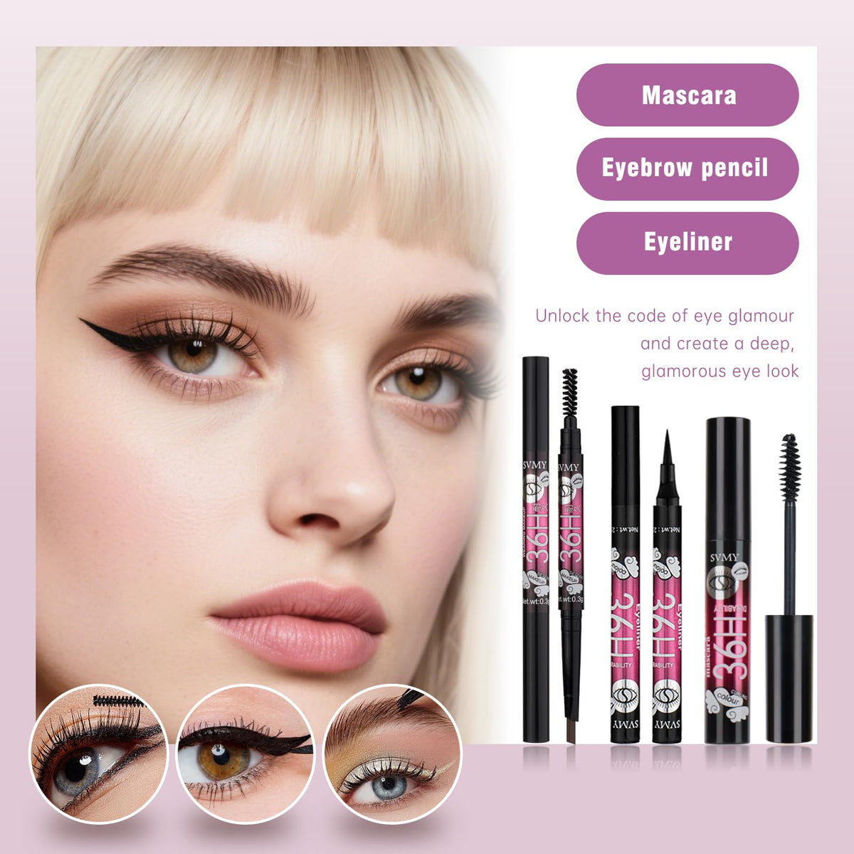 KAVCENT brushes and powder puff laid out, easy application and blending