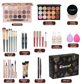 KAVCENT eyeshadow palette open with 18 shades offering versatile color combinations