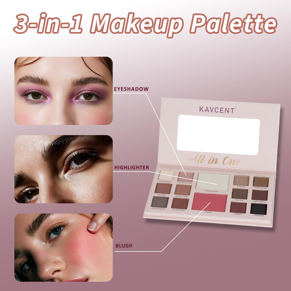 KAVCENT foundation and concealer palettes, coverage and color-correcting options