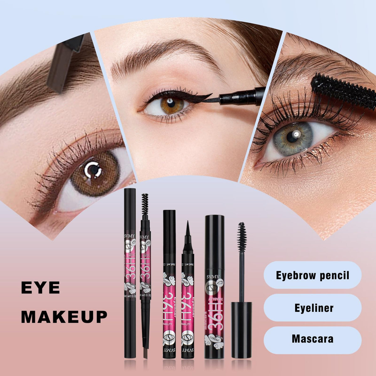 KAVCENT lipgloss and eyeliner detail demonstrating glossy finish and precise lines