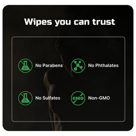 KAWALA single wipe removed from pack showing size for full-face coverage