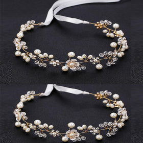 KAYZON gold headband front view showing elegant shape and sparkle benefit