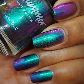 KBShimmer polish swatch stroke on nail tip showing true shade payoff