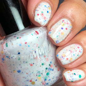 KBShimmer label and cap close-up showing product info and easy-grip cap benefit