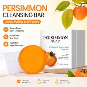 KDMAN persimmon soap close-up texture highlighting creamy lather benefit