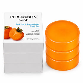 KDMAN persimmon soap front packaging showing three bars and benefits