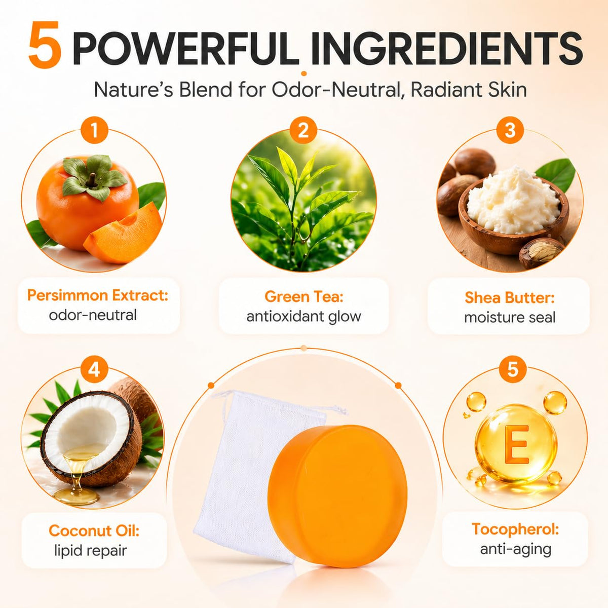 KDMAN persimmon soap in shower use demonstrating gentle cleansing