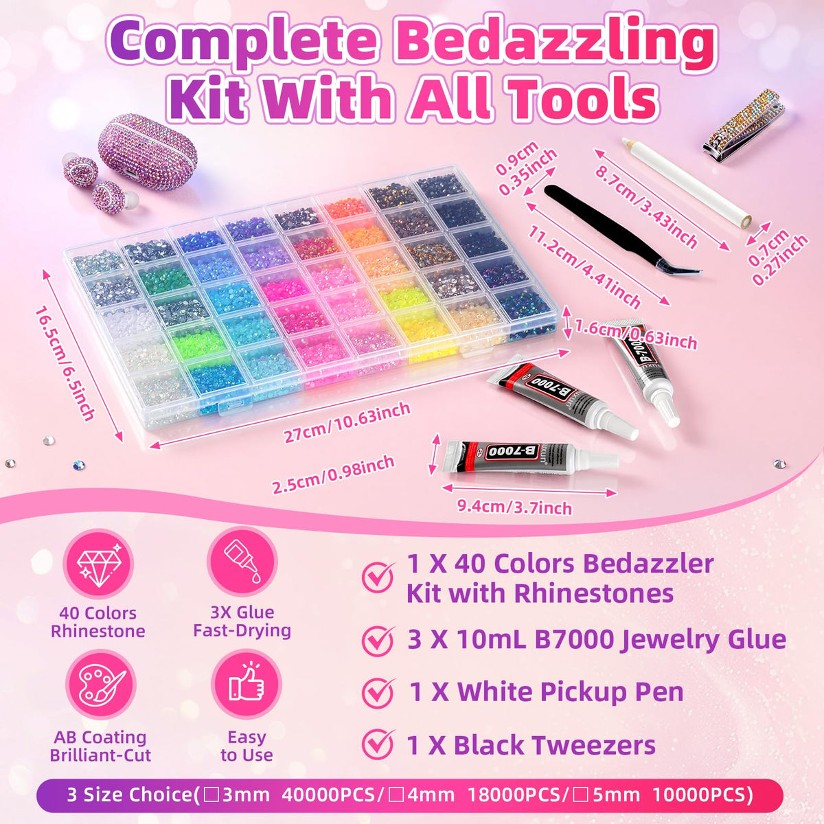 Kdpuei 40-color trays sorted for quick color selection and workflow