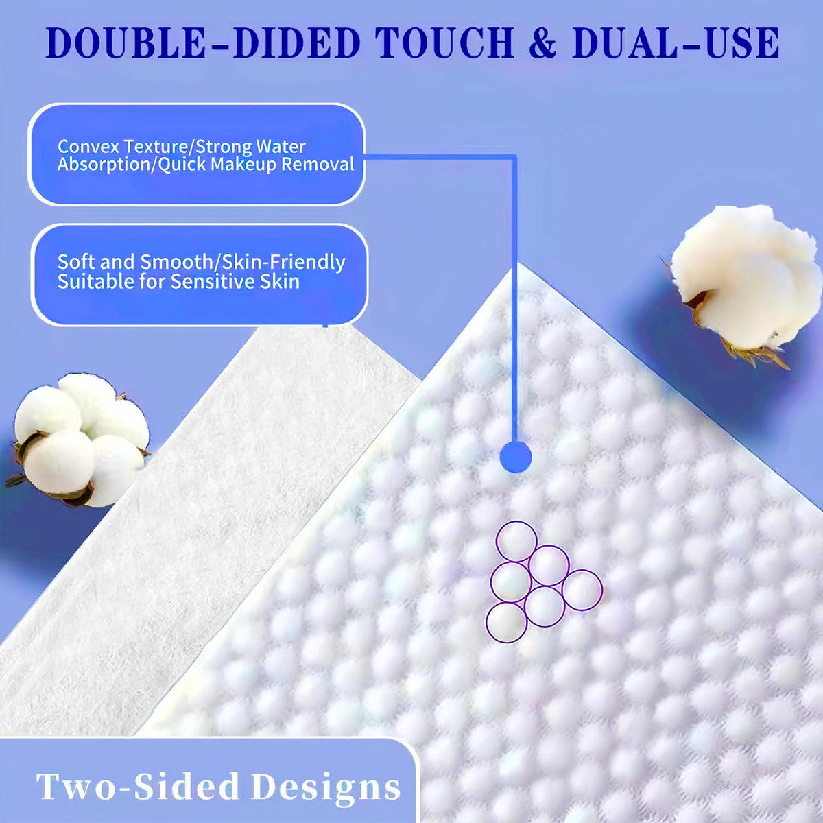 KeeiZoes close-up of dual-sided pearl texture and smooth side for effective cleaning