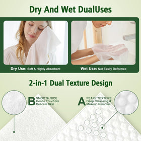 KeeiZoes towel in hand demonstrating large size and durable wet strength