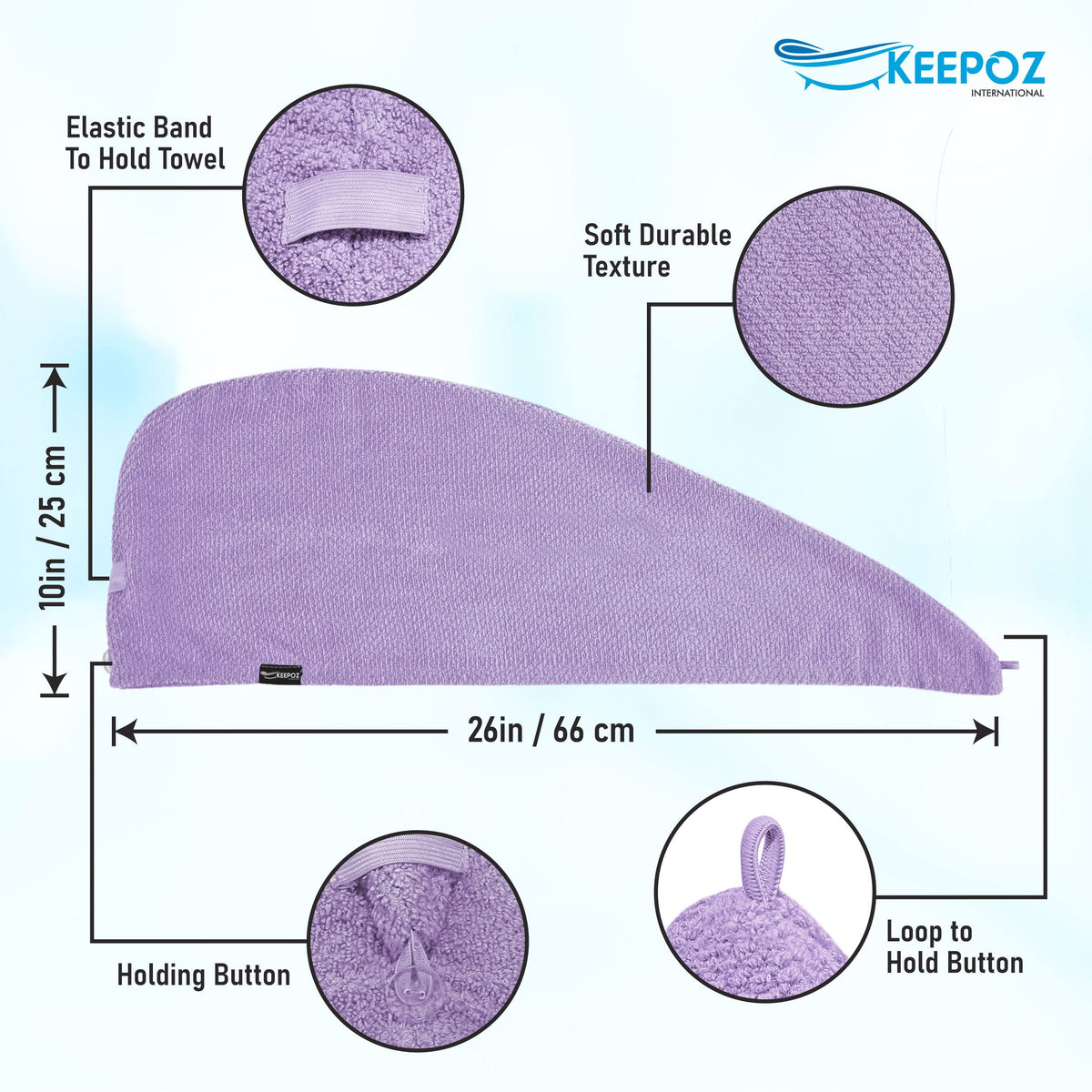 KEEPOZ close-up of terry loop texture highlighting absorbency and softness